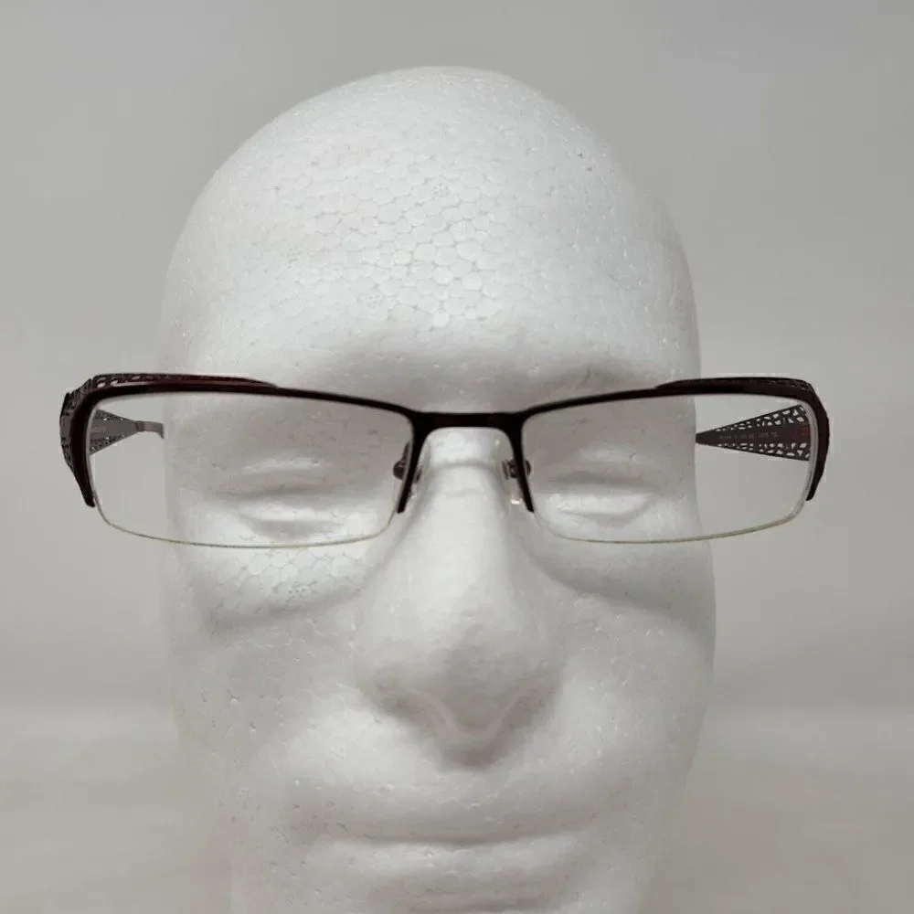 BEAUSOLEIL M163 EYEGLASSES FRAME PARIS HALF RIMLESS RED METAL 52 18 135